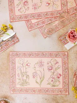 Ajmeer Placemat Set of 4 - Peach