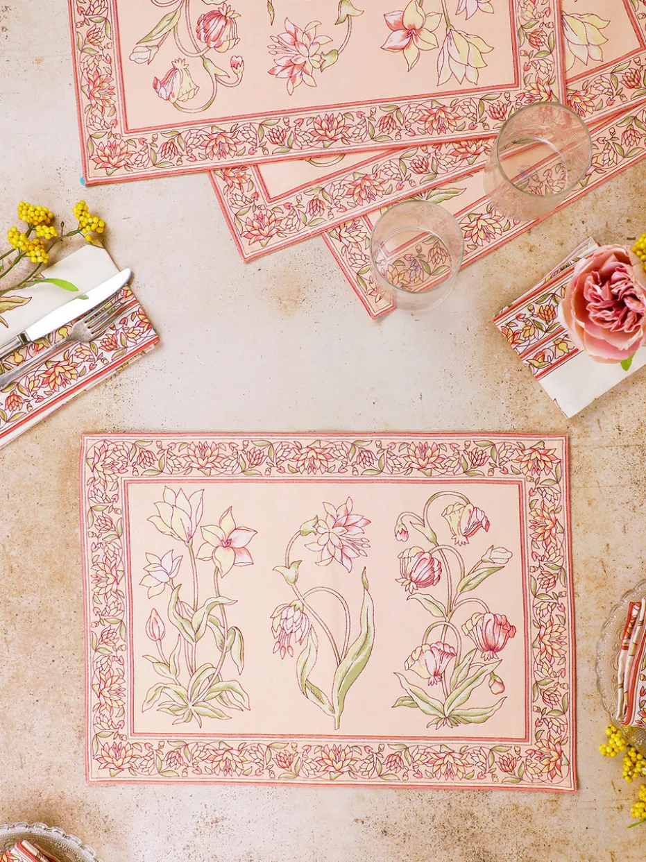 Ajmeer Placemat Set of 4 - Peach