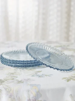 Aurora Glass Plates Set of 4 - Blue