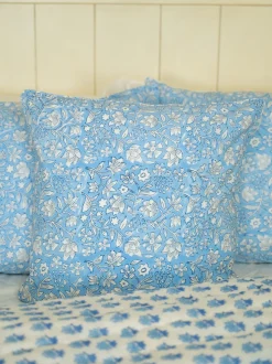 Bailey Block Print Cushion Cover - Blue