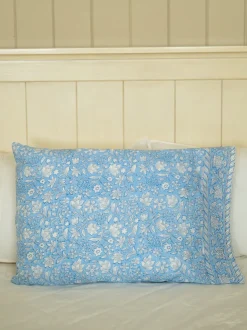 Bailey Block Print Pillowcase - Blue
