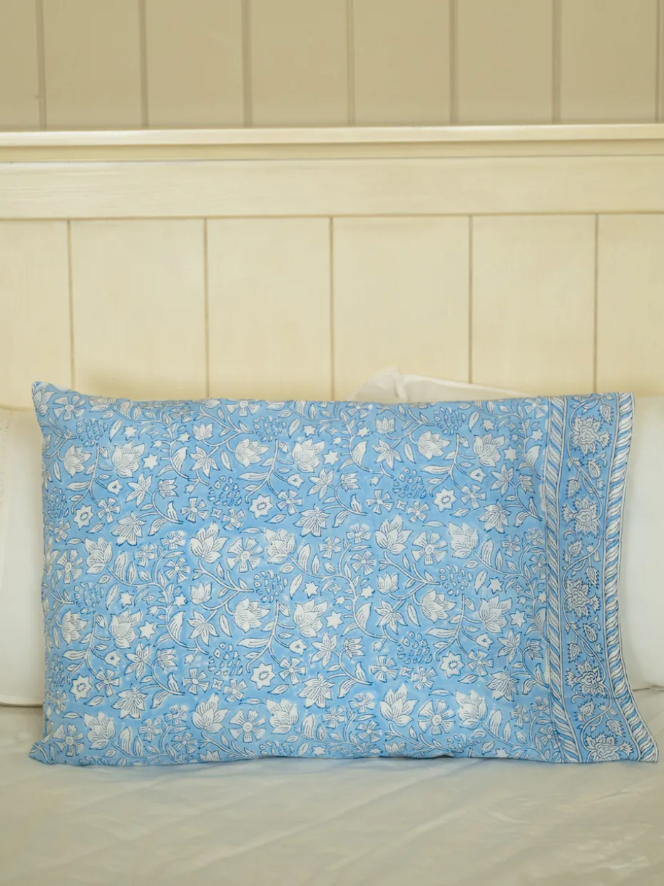 Bailey Block Print Pillowcase - Blue
