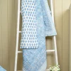 Bailey Block Print Throw - Blue