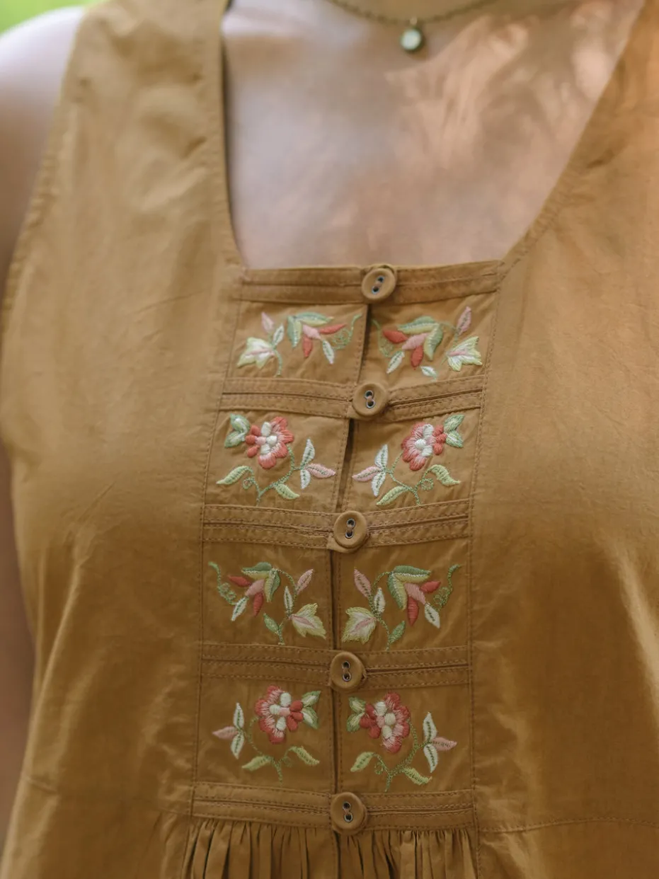Beatrix Pinafore Dress - Sepia