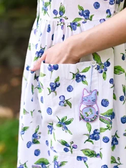 Blueberry Porch Dress - White Blue