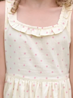 Candy Dot Kids Dress - Cream