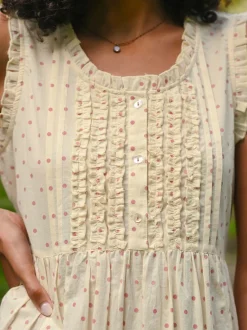 Candy Dot Porch Dress - Cream