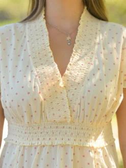 Candy Dot Short Dress - Cream