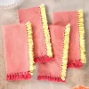 Chambray Napkin Set of 4 - Coral Yellow