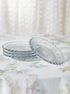 Chantilly Glass Plates Set of 4 - Clear