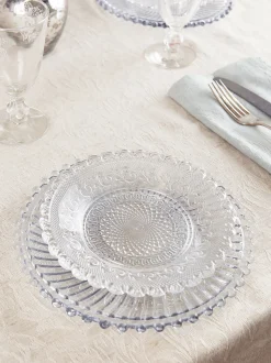Chantilly Glass Plates Set of 4 - Clear