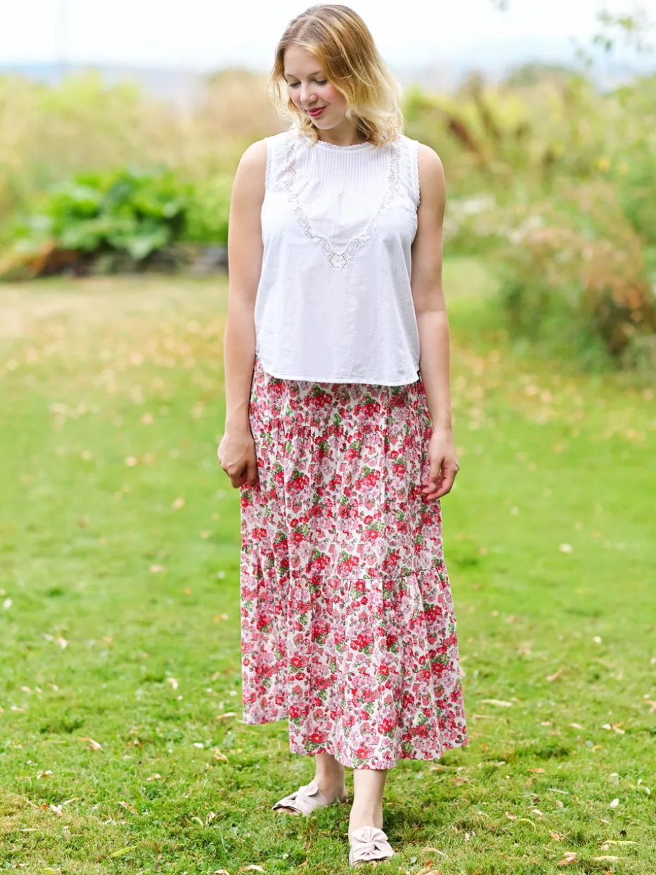Charleston Skirt - White Pink