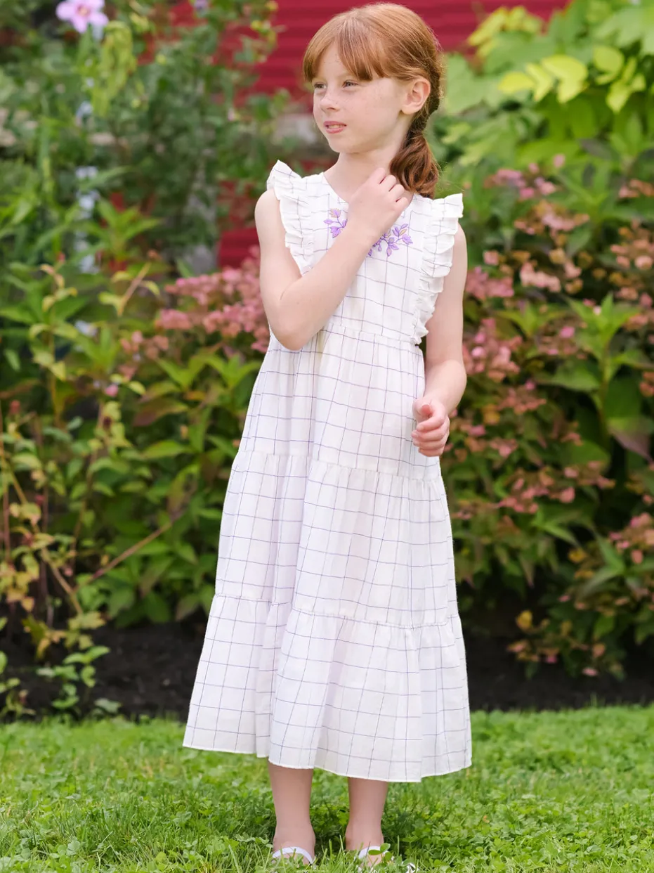 Charlotte Check Kids Dress - Plum Check
