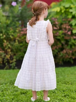 Charlotte Check Kids Dress - Plum Check