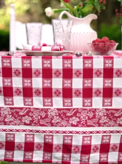 Charm Jacquard Tablecloth - Red