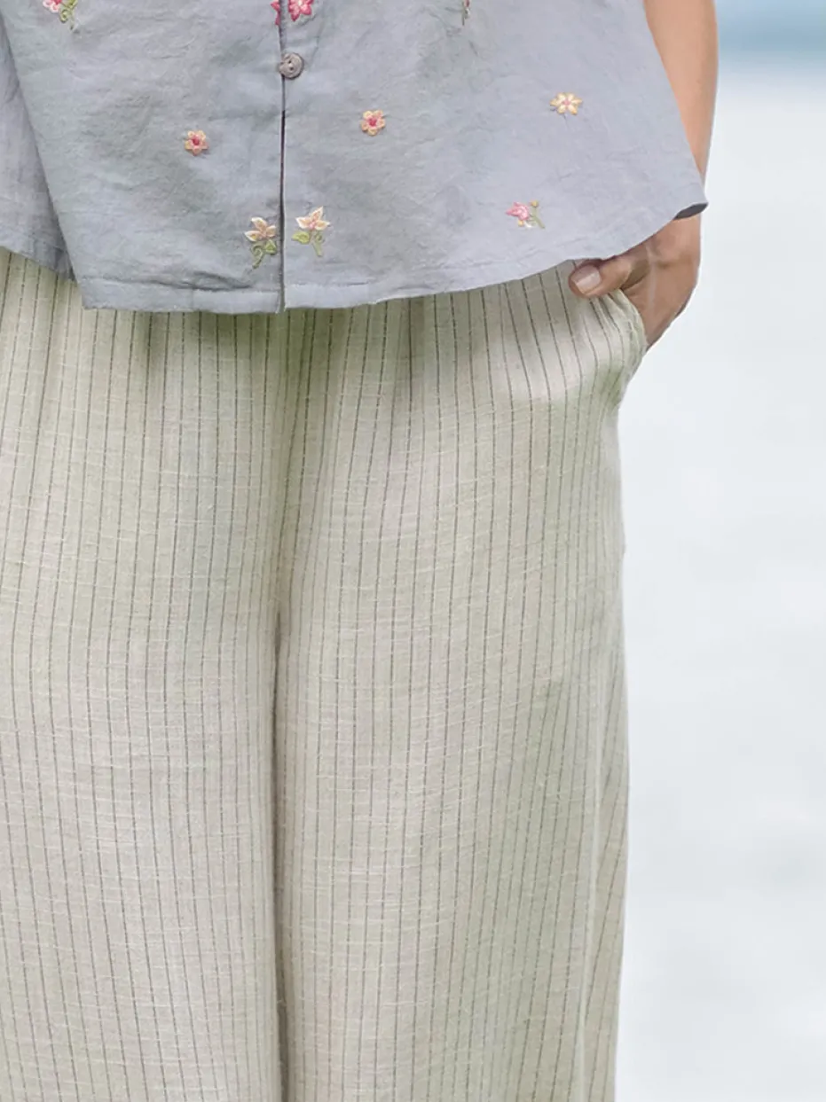 Coastal Stripe Pant - Navy