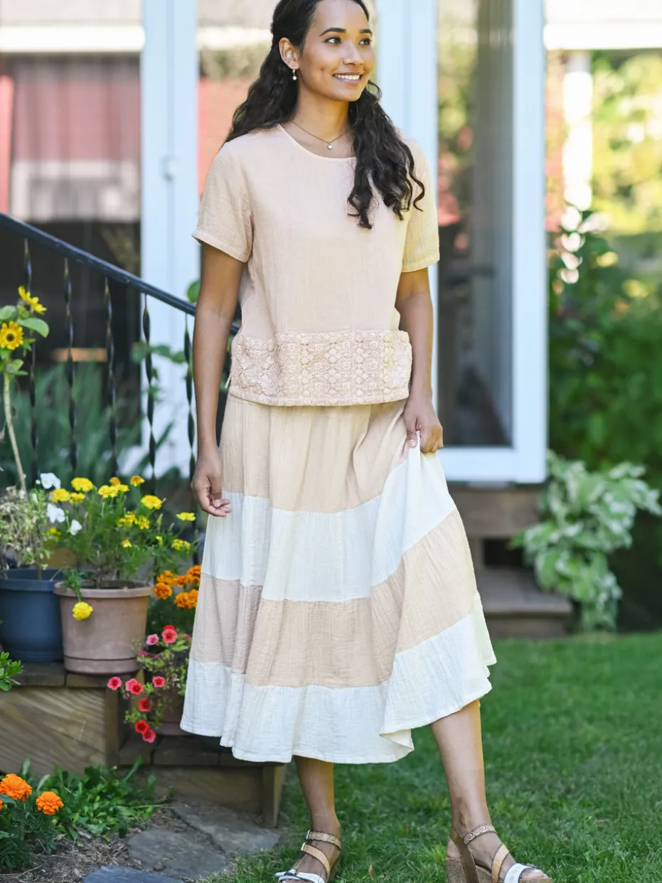 Coastal Stroll Blouse - Parchment