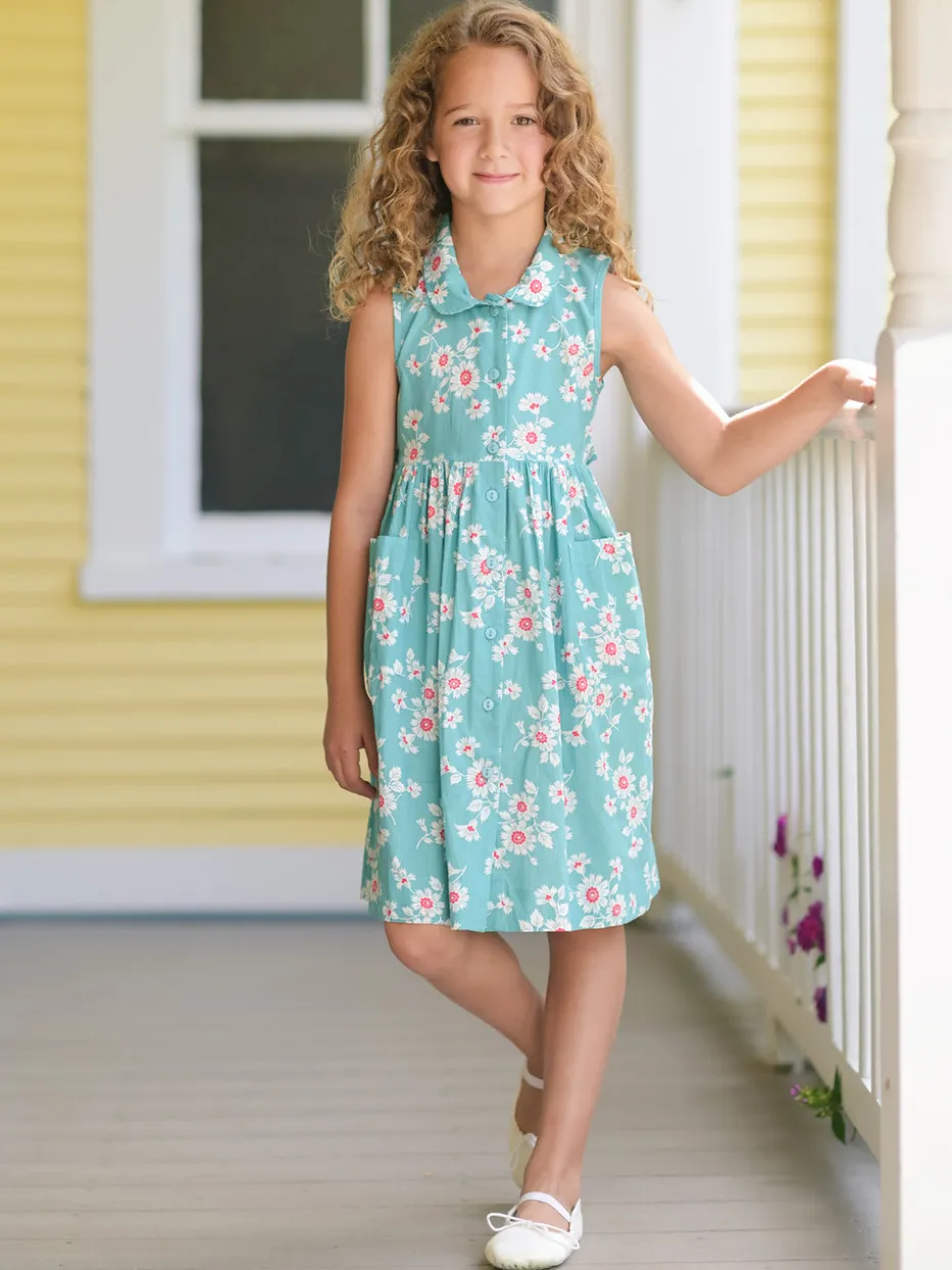 Daisy Kids Dress - Aqua