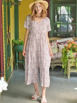 Dawn Flower Jumpsuit - Amethyst