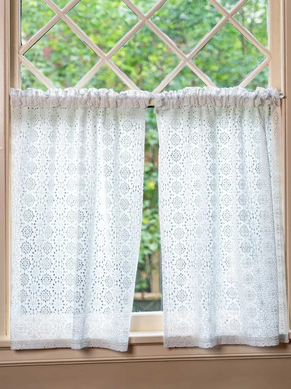 Emma Eyelet Cafe Curtain Set of 2