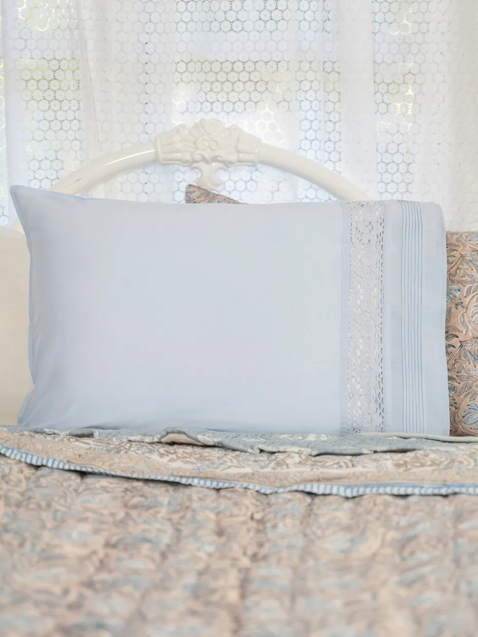 Evangeline Pillowcase Set of 2 - Soft Blue