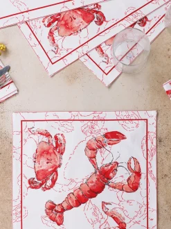 Feeling Crabby Placemat Set of 4 - White Red