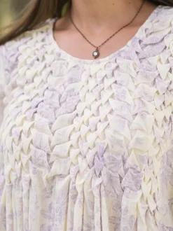 Felicity Artisan Dress - Ecru Amethyst