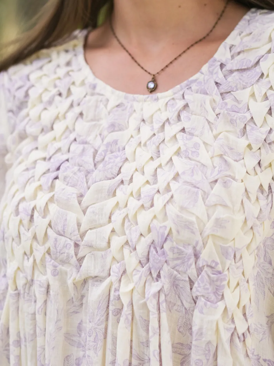 Felicity Artisan Dress - Ecru Amethyst