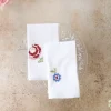 Folklore Cross Stitch Embroidered Napkin Set of 2 - White