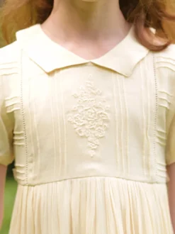 Folklore Kids Dress - Ecru