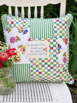 Friendship Quilt Patchwork Cushion Cover - Bright