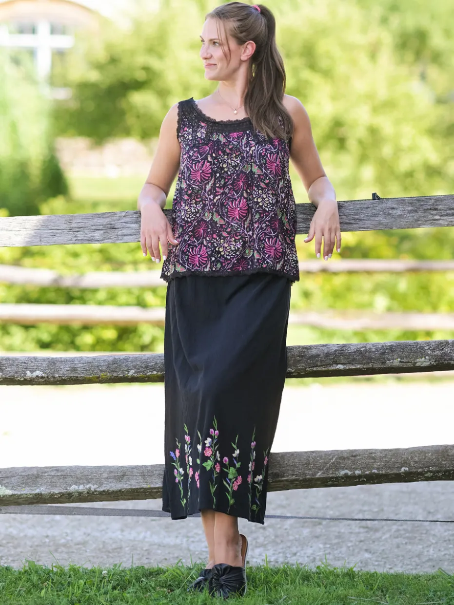 Garden Trellis Skirt - Black