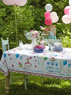 Happy Birthday Watercolor Tablecloth