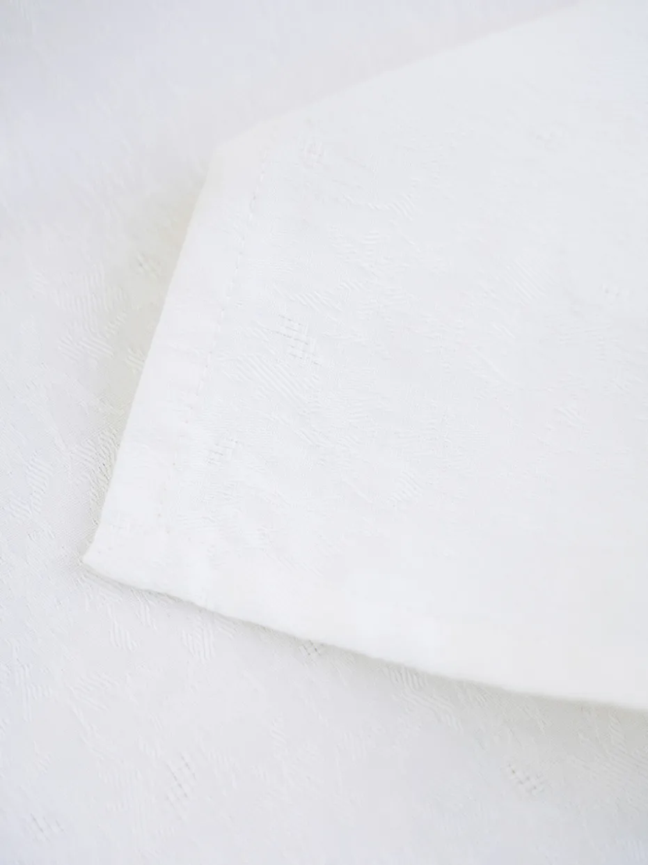 Lark Cotton Jacquard Napkin Set of 4 - White
