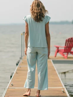 Lazy Me Pajama Set - Soft Aqua