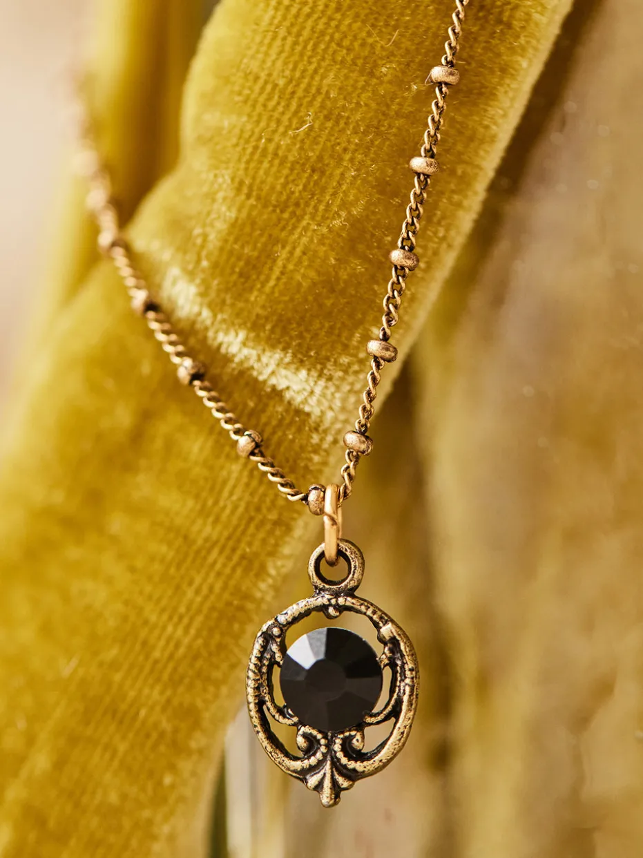 Midnight Drop Crystal Necklace