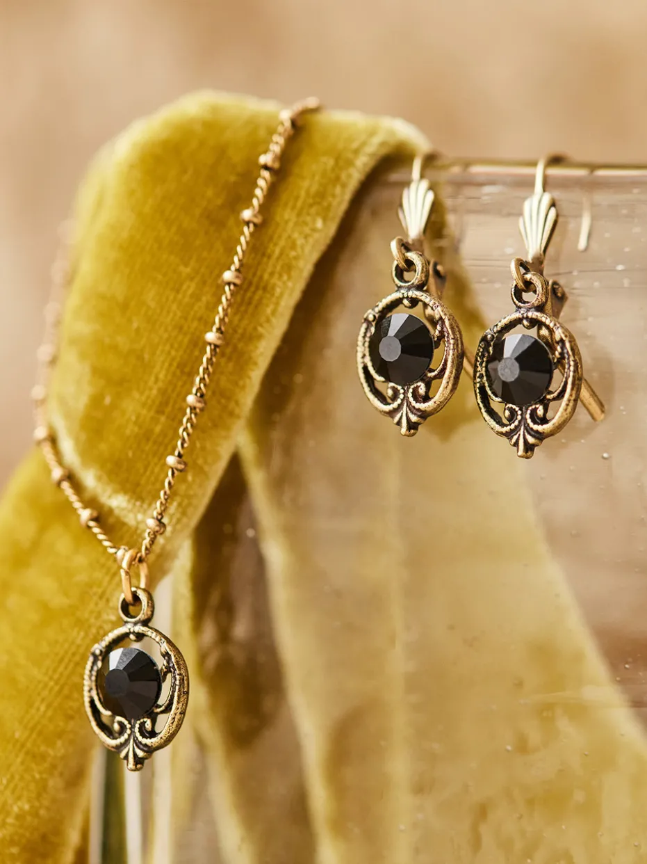 Midnight Drop Crystal Necklace
