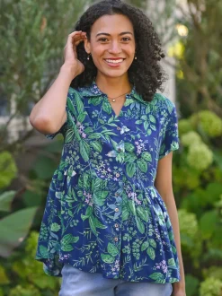 Milkweed Blouse - Cobalt