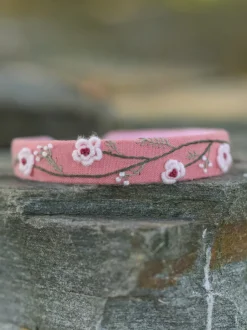 Prairie Embroidered Headband - Light Pink