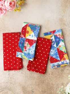 Primary Patchwork Luncheon Napkin Set of 4 - Multi