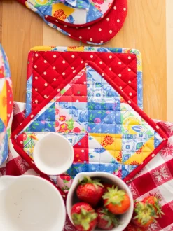 Primary Patchwork Potholder Set of 2 - Multi