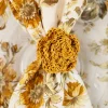 Raffia Napkin Ring Set of 4 - Gold