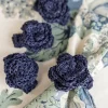 Raffia Napkin Ring Set of 4 - Navy
