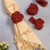 Raffia Napkin Ring Set of 4 - Rust