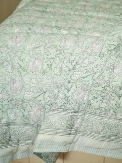 Sadie Block Print Quilt - Sage