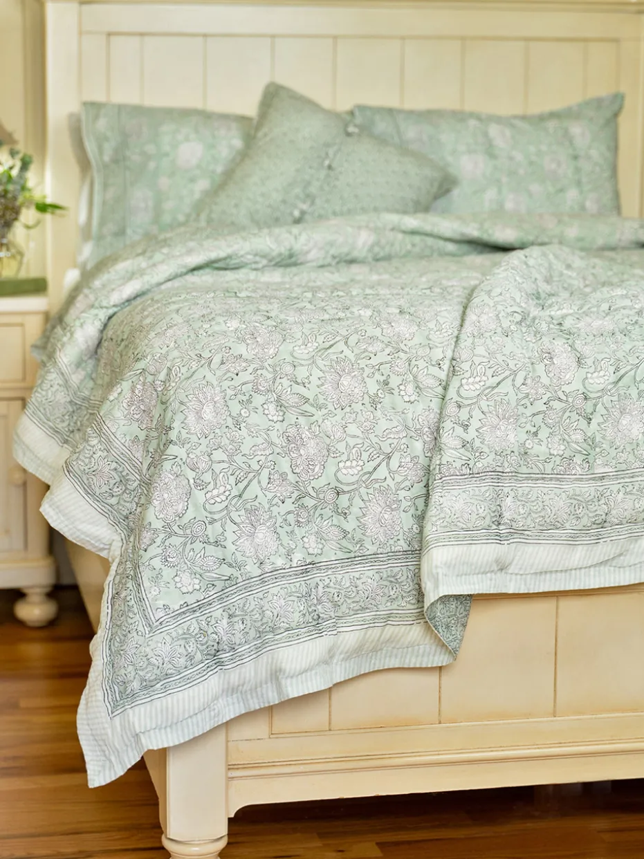 Sadie Block Print Quilt - Sage