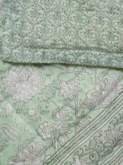 Sadie Block Print Throw - Sage