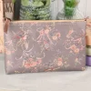 Sparrows & Roses Leather Pouch - Soft Grey