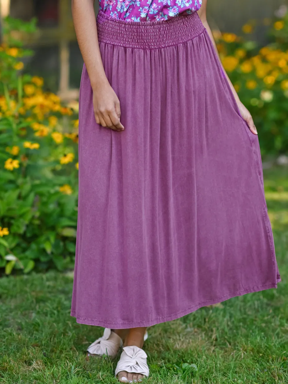 Stepping Out Jersey Skirt - Sunwashed Plum