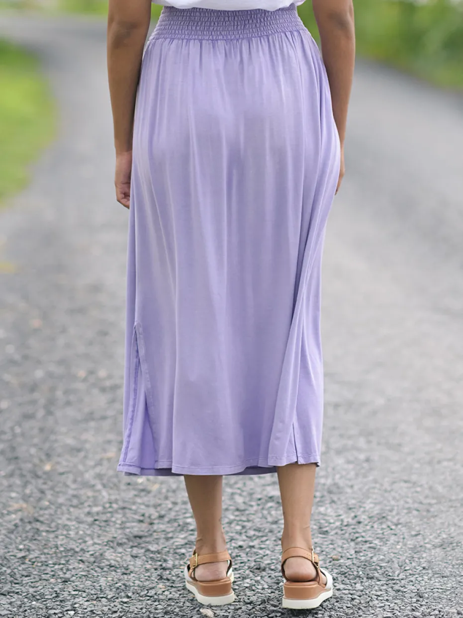 Stepping Out Jersey Skirt - Sunwashed Periwinkle